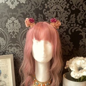 Wire cat ear floral head band